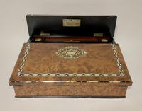 Antique Amboyna Mother of Pearl Inlaid Writing Slope Lap Box (3 of 19) Antique Amboyna Mother of Pearl Inlaid Writing Slope Lap Box (3 of 19)