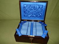 Inlaid Rosewood Jewellery Box + Tray - Plush Interior c.1850 (5 of 11) Inlaid Rosewood Jewellery Box + Tray - Plush Interior c.1850 (5 of 11)