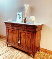Antique French Flamed Mahogany Sideboard / Cupboard / Marble Linen Cabinet (2 of 4) Antique French Flamed Mahogany Sideboard / Cupboard / Marble Linen Cabinet (2 of 4)