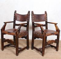 4 Dining Chairs Ships Nautical Chairs Oak Leather 19th Century (10 of 10) 4 Dining Chairs Ships Nautical Chairs Oak Leather 19th Century (10 of 10)