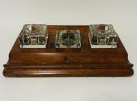 Large Edwardian Oak Desk Stand