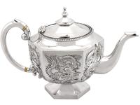 Chinese Export Silver Three Piece Tea Service - Antique c.1900 (4 of 12) Chinese Export Silver Three Piece Tea Service - Antique c.1900 (4 of 12)