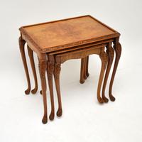 Queen Anne Style Burr Walnut Nest of Tables c.1930 (2 of 9) Queen Anne Style Burr Walnut Nest of Tables c.1930 (2 of 9)