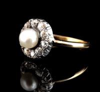 Antique pearl and diamond cluster ring, 18ct gold (5 of 9) Antique pearl and diamond cluster ring, 18ct gold (5 of 9)