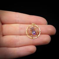 Antique Amethyst Paste 9ct Gold Spider Pendant (9 of 9) Antique Amethyst Paste 9ct Gold Spider Pendant (9 of 9)