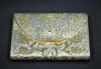 Gucci, Italy Silver Gilt Powder Compact with Ruby Fastening