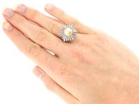 Natural Saltwater Pearl & 0.95ct Diamond, 18ct White Gold Dress Ring c.1930 (10 of 12) Natural Saltwater Pearl & 0.95ct Diamond, 18ct White Gold Dress Ring c.1930 (10 of 12)
