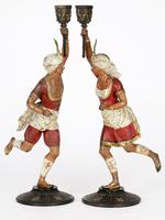 Pair of Continental, Probably French, Cold Painted Metal Figural Candlesticks (2 of 27) Pair of Continental, Probably French, Cold Painted Metal Figural Candlesticks (2 of 27)
