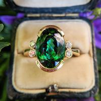 Vintage 18ct Gold Green Tourmaline & Diamond Dress Ring (2 of 13) Vintage 18ct Gold Green Tourmaline & Diamond Dress Ring (2 of 13)