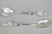 Good Pair of Victorian Solid Silver & Cut Glass Salad Servers by Thomas Prime & Son, Birmingham 1890 (3 of 4) Good Pair of Victorian Solid Silver & Cut Glass Salad Servers by Thomas Prime & Son, Birmingham 1890 (3 of 4)