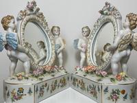 Pair of Small Dresden Victorian Style Porcelain Cherub Table Mirrors (21 of 60) Pair of Small Dresden Victorian Style Porcelain Cherub Table Mirrors (21 of 60)