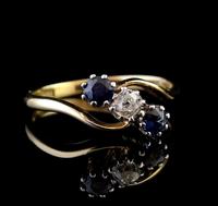 Vintage Art Deco Sapphire & Diamond Trilogy Ring (8 of 10) Vintage Art Deco Sapphire & Diamond Trilogy Ring (8 of 10)