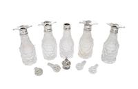 Antique Victorian Sterling Silver & Cut Glass Cruet Set 1900 (4 of 10) Antique Victorian Sterling Silver & Cut Glass Cruet Set 1900 (4 of 10)