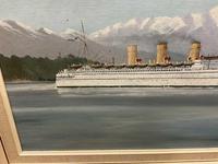 Oil Painting Rms Empress of Japan Liner Ship Sailing Fraser Estuary Canada By John Rowan Dominy (3 of 7) Oil Painting Rms Empress of Japan Liner Ship Sailing Fraser Estuary Canada By John Rowan Dominy (3 of 7)