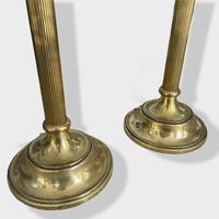 Pair of Brass Column Holophane Uplighter Lamps (4 of 7) Pair of Brass Column Holophane Uplighter Lamps (4 of 7)