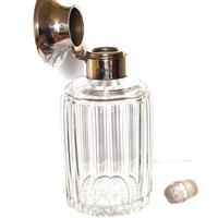 Silver Mounted Fluted Glass Scent Bottle with Blue Guilloche Enamel Cap (3 of 5) Silver Mounted Fluted Glass Scent Bottle with Blue Guilloche Enamel Cap (3 of 5)