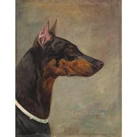 Wilhelm Westerop, Portrait of a Doberman, Oil Painting (2 of 10) Wilhelm Westerop, Portrait of a Doberman, Oil Painting (2 of 10)