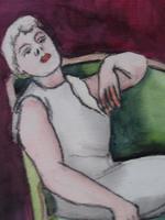 Pair of Watercolours Girl in the Chair Listed French Artist Janine Marca 1960s (7 of 10) Pair of Watercolours Girl in the Chair Listed French Artist Janine Marca 1960s (7 of 10)