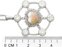 2.47ct Opal & 5.34ct Diamond, Platinum Pendant c.1940 (7 of 12) 2.47ct Opal & 5.34ct Diamond, Platinum Pendant c.1940 (7 of 12)