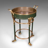 Antique Bottle Cooler, French Brass, Cocktail Party, Jardiniere Stand c.1880