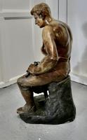 Large 1920s Plaster Figure of the Seated Blacksmith, Le Travail (3 of 12) Large 1920s Plaster Figure of the Seated Blacksmith, Le Travail (3 of 12)