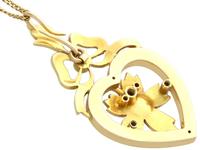 Seed Pearl, Enamel & 18ct Yellow Gold Pendant - Antique c.1890 (5 of 9) Seed Pearl, Enamel & 18ct Yellow Gold Pendant - Antique c.1890 (5 of 9)