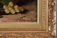 Oil Painting Pair by J Tourvin "White Grapes and Plums" (5 of 10) Oil Painting Pair by J Tourvin "White Grapes and Plums" (5 of 10)