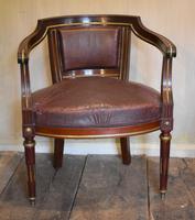 French Mahogany, Brass & Leather, Low Back Armchair (2 of 9) French Mahogany, Brass & Leather, Low Back Armchair (2 of 9)