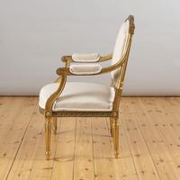 Pair of Large 19th Century Louis XV1 Style French Gilt Armchairs (8 of 10) Pair of Large 19th Century Louis XV1 Style French Gilt Armchairs (8 of 10)