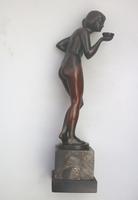 A Good Art Deco Bronze Nude Maiden with Drinking Bowl by Eugene Wagner C.1920 (5 of 11) A Good Art Deco Bronze Nude Maiden with Drinking Bowl by Eugene Wagner C.1920 (5 of 11)