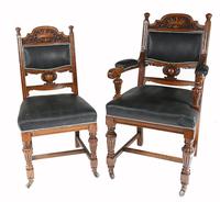 Set of 8 Farmhouse Dining Chairs English Oak Rustic (2 of 9) Set of 8 Farmhouse Dining Chairs English Oak Rustic (2 of 9)