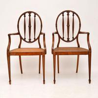 Pair of Antique Satinwood Cane Seated Armchairs (5 of 12) Pair of Antique Satinwood Cane Seated Armchairs (5 of 12)
