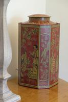 Matching Pair of Octagonal Toleware Canisters (2 of 6) Matching Pair of Octagonal Toleware Canisters (2 of 6)