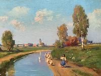 Josef Harencz Original Canal & Swan Landscape Oil Painting (7 of 10) Josef Harencz Original Canal & Swan Landscape Oil Painting (7 of 10)