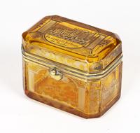 Bohemian Antique Engraved Metal Mounted Overlay Yellow Glass Sugar Casket 19th Century (8 of 19) Bohemian Antique Engraved Metal Mounted Overlay Yellow Glass Sugar Casket 19th Century (8 of 19)