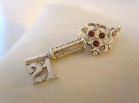 Vintage Silver Ladies Bracelet Charm 1960s 21st Birthday Key Set With Faux Rubies (3 of 5) Vintage Silver Ladies Bracelet Charm 1960s 21st Birthday Key Set With Faux Rubies (3 of 5)