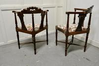 Pair of Edwardian Walnut Corner Chairs (5 of 6) Pair of Edwardian Walnut Corner Chairs (5 of 6)