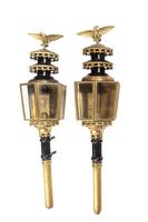 Pair of Well Patinated Bronze & Gilt Bronze Coach Lamps (5 of 9) Pair of Well Patinated Bronze & Gilt Bronze Coach Lamps (5 of 9)