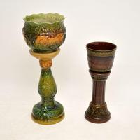 Pair of Antique Majolica Porcelain Plant Stands (5 of 12) Pair of Antique Majolica Porcelain Plant Stands (5 of 12)