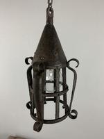 19th Century Blacksmiths Wrought Iron Ceiling Light, Lantern, Rewired (8 of 11) 19th Century Blacksmiths Wrought Iron Ceiling Light, Lantern, Rewired (8 of 11)