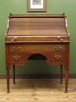 Antique Oak Roll Top Writing Desk, Tambour Front Bureau Desk (3 of 20) Antique Oak Roll Top Writing Desk, Tambour Front Bureau Desk (3 of 20)