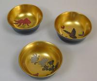 Beautiful Set of Three Japanese Lacquer Bowls (8 of 9) Beautiful Set of Three Japanese Lacquer Bowls (8 of 9)
