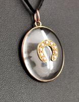 Antique Victorian Rock Crystal Pendant Gold Horseshoe, Split Pearl (8 of 14) Antique Victorian Rock Crystal Pendant Gold Horseshoe, Split Pearl (8 of 14)