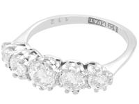1.37ct Diamond & 18ct White Gold Five Stone Ring - Antique c.1920 (3 of 9) 1.37ct Diamond & 18ct White Gold Five Stone Ring - Antique c.1920 (3 of 9)