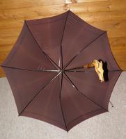 Antique English Made Brown Silk Canopy Umbrella & Hand Carved Horse Head Handle (3 of 14) Antique English Made Brown Silk Canopy Umbrella & Hand Carved Horse Head Handle (3 of 14)