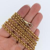 Antique Victorian Long 18ct Rolled Gold Guard Muff Chain Necklace 54" Length (7 of 7) Antique Victorian Long 18ct Rolled Gold Guard Muff Chain Necklace 54" Length (7 of 7)