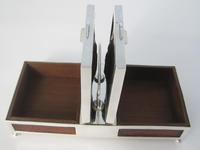 Double Ended Silver Plated Box with Panels of Crocodile Style Leather (5 of 6) Double Ended Silver Plated Box with Panels of Crocodile Style Leather (5 of 6)