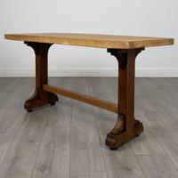 Antique 20th Century Small Oak Refractory Style Dining Table
