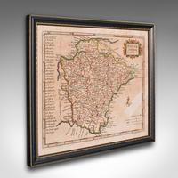 Antique Devonshire Map, English Framed Robert Morden Devon Cartography - Georgian c.1720