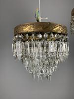 Pair of French 1930s Flush Ceiling Crystal & Brass Ceiling Lights, Rewired (2 of 9) Pair of French 1930s Flush Ceiling Crystal & Brass Ceiling Lights, Rewired (2 of 9)